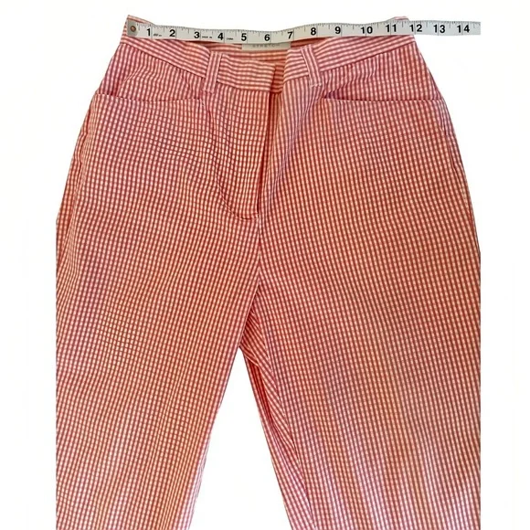 Jones New York Sport Stretch Capri Pants Size 4 Red White Gingham Check Cropped - Picture 6 of 9